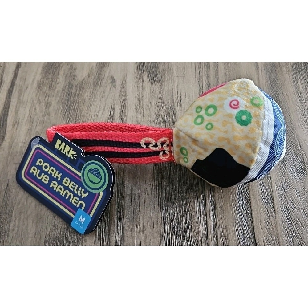 Bark Box PORK BELLY RUB RAMEN Med 20-50 Lb Dog Tug/Fetch Toy 216964 New w Tags